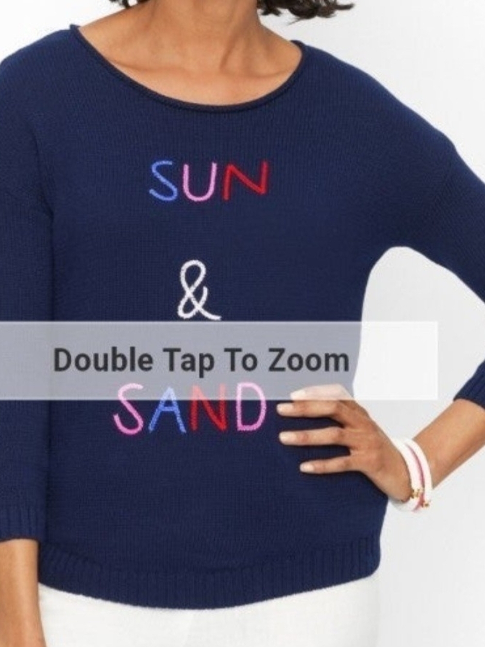 Women's Navy 'Sun & Sand' Crewneck Sweater